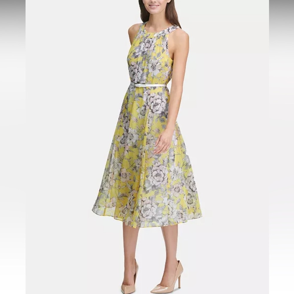 Tommy Hilfiger Women's Victoria Floral Chiffon Midi Dress - size 2